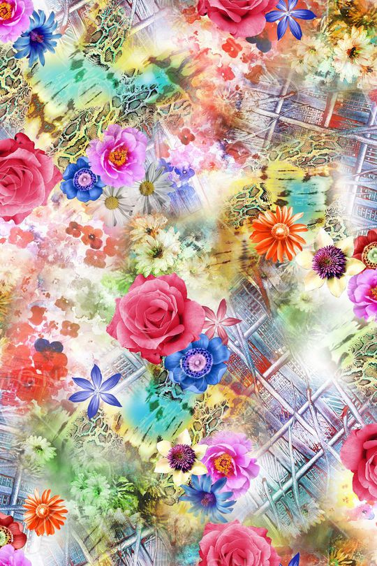 花卉印花华亿平台图片