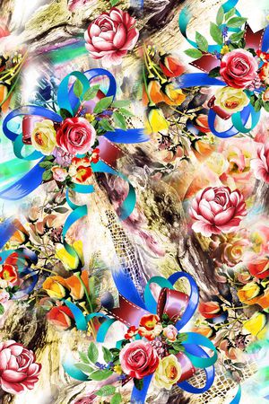 花卉印花华亿平台图片