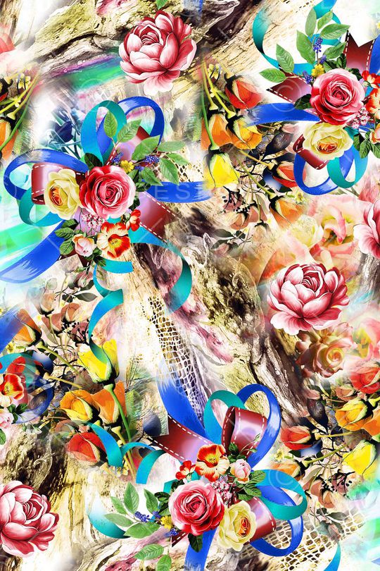 花卉印花华亿平台图片