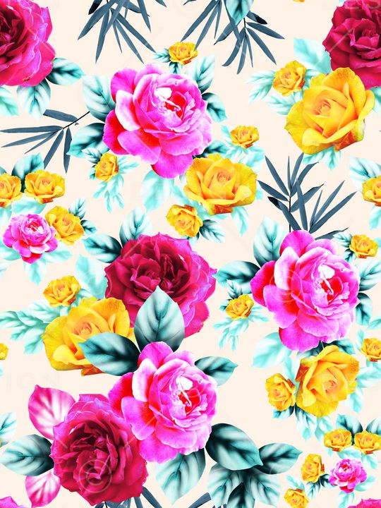 花卉印花华亿平台图片