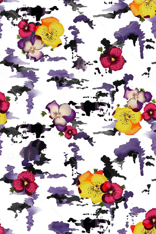 花卉印花华亿平台图片