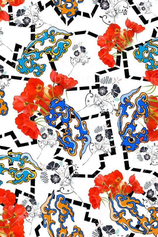 花卉印花华亿平台图片