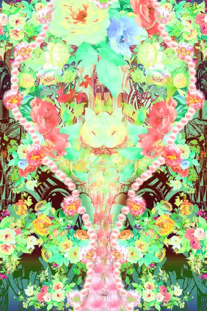 花卉组合印花华亿平台图片