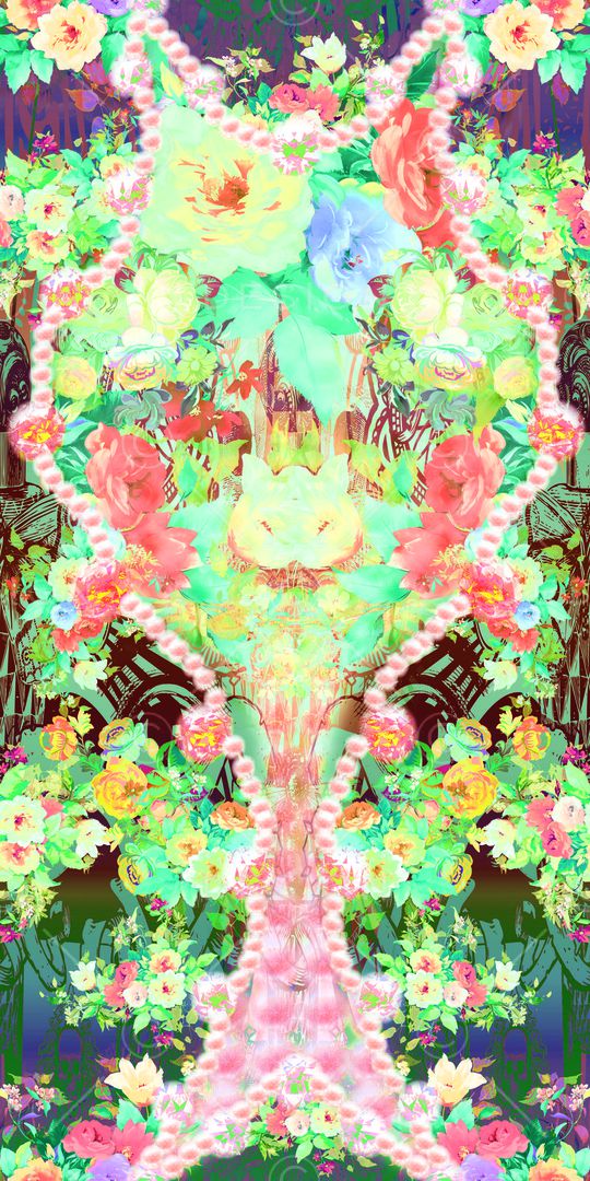 花卉组合印花华亿平台图片