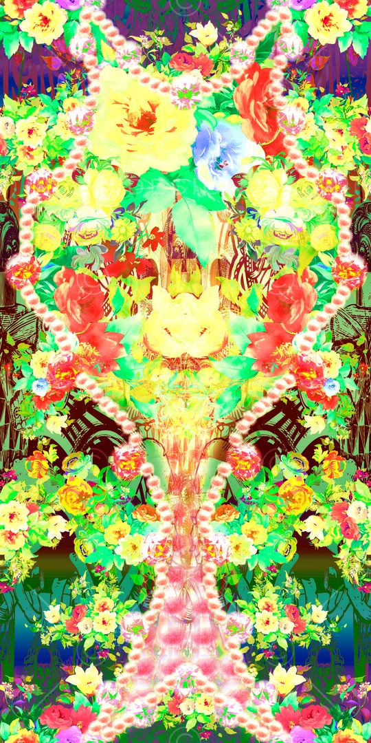 花卉组合印花华亿平台图片