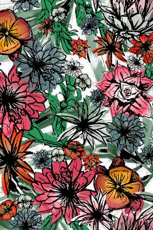 抽象花印花华亿平台图片