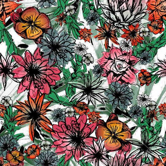 抽象花印花华亿平台图片