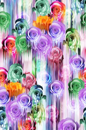 玫瑰花印花华亿平台图片