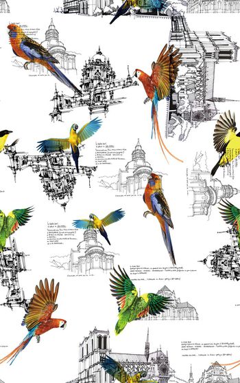 358924-手绘建筑房子植物手绘动物鸟类清新复