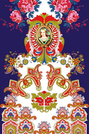 腰果民族风火腿纹印花华亿平台图片