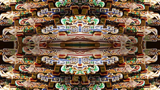 古建筑印花华亿平台图片