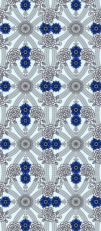 360605-欧式复古清新几何花卉