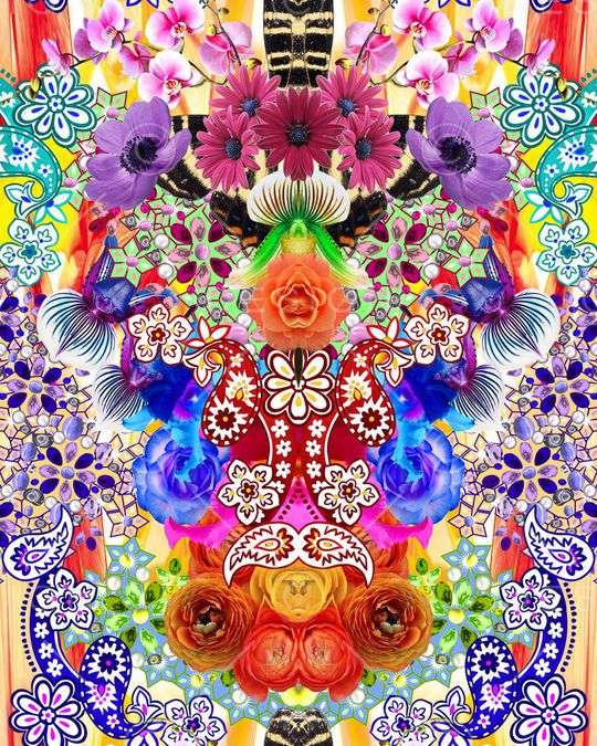 花朵 几何 宝石 对称 图案印花华亿平台图片