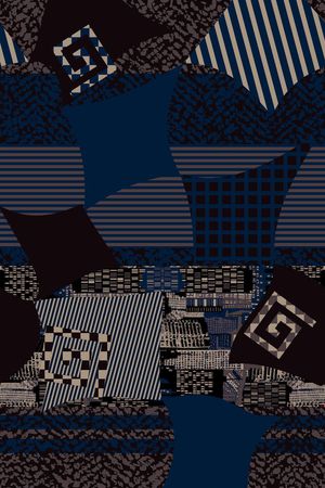 抽象几何印花华亿平台图片