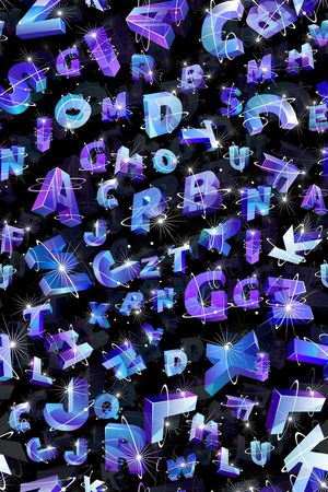 抽象字母印花华亿平台图片