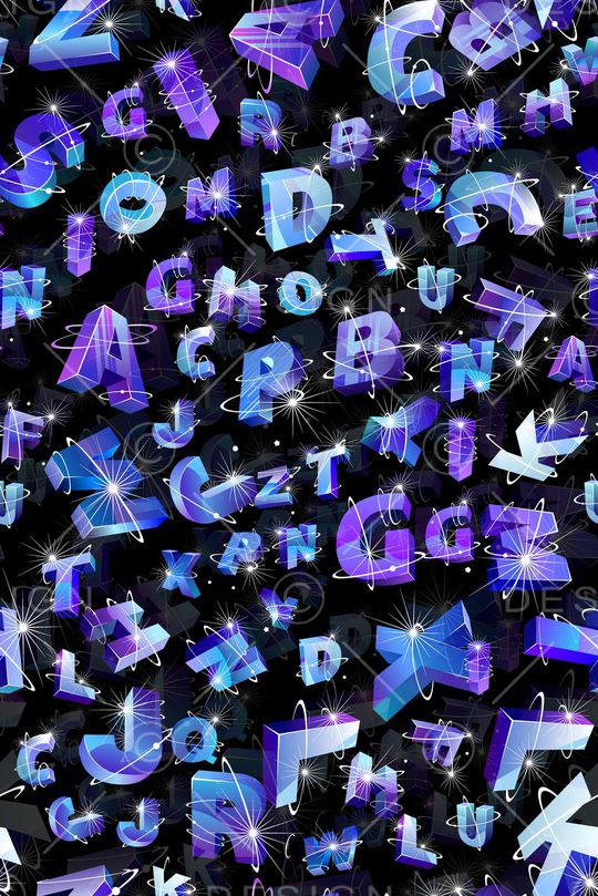 抽象字母印花华亿平台图片