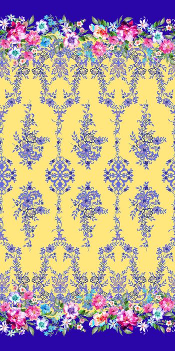 361016-数码双边定位花卉长巾