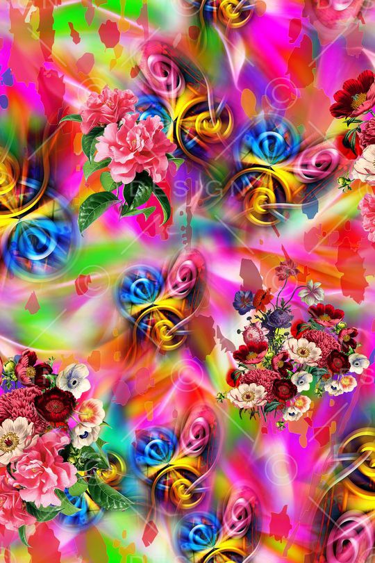 花卉印花华亿平台图片