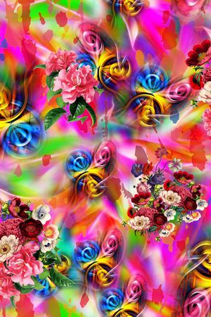 花卉印花华亿平台图片