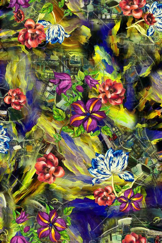 花卉印花华亿平台图片