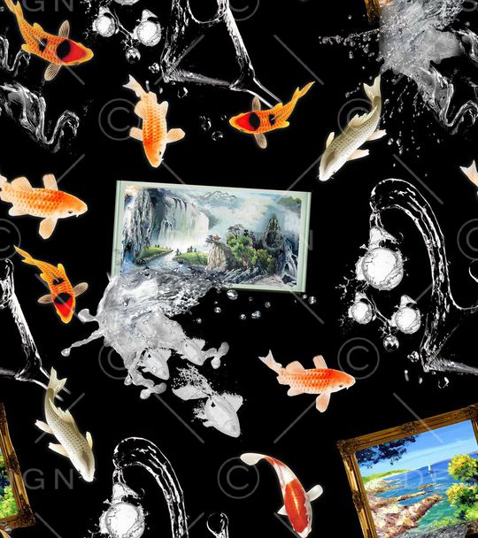 中国风印花华亿平台图片