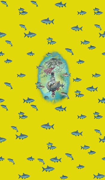 361561-定位鱼儿插画手绘少女动物人物可爱复