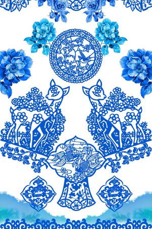 青花瓷印花华亿平台图片