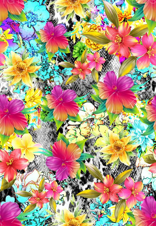 花卉印花华亿平台图片