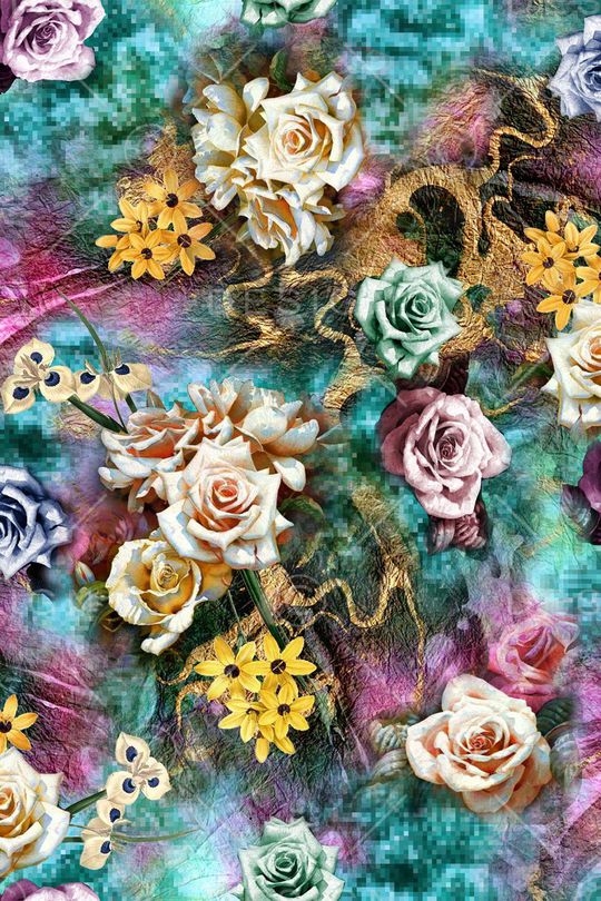 花卉印花华亿平台图片