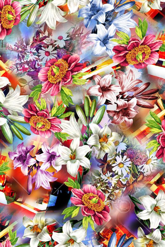 花卉印花华亿平台图片