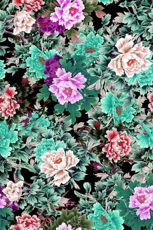 花卉印花华亿平台图片