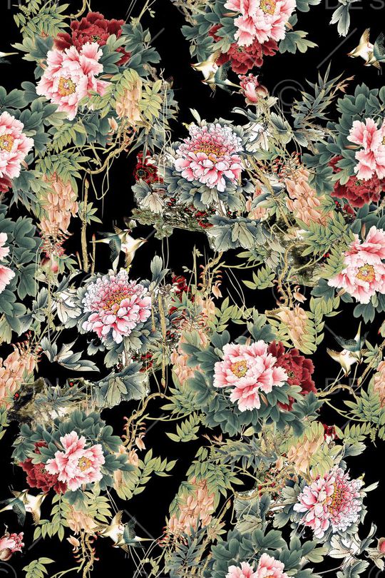 花卉印花华亿平台图片