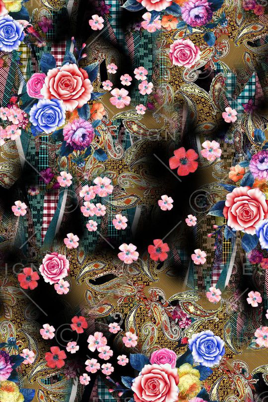 花卉印花华亿平台图片