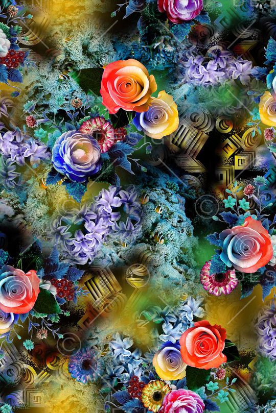 花卉印花华亿平台图片