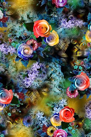 花卉印花华亿平台图片