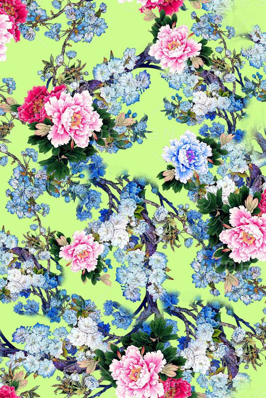 花卉印花华亿平台图片