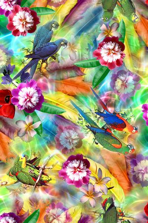 花卉印花华亿平台图片