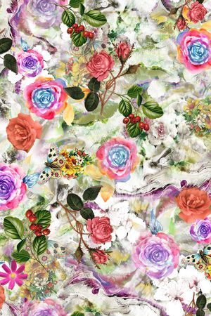 花卉印花华亿平台图片