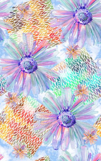 363139-水彩太阳花1