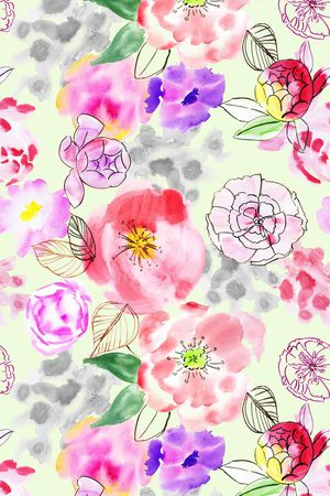 抽象花卉印花华亿平台图片