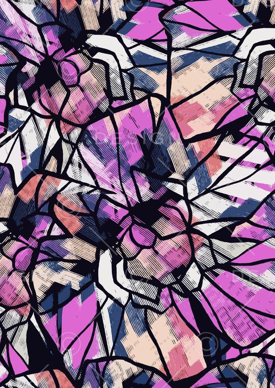 不规则几何印花华亿平台图片