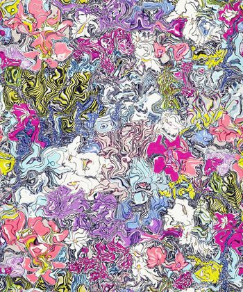 363405-水中花波纹油画艺术气息花卉