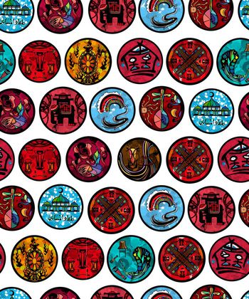 363424-民族部落民族风图腾波点秋冬男装华亿平台