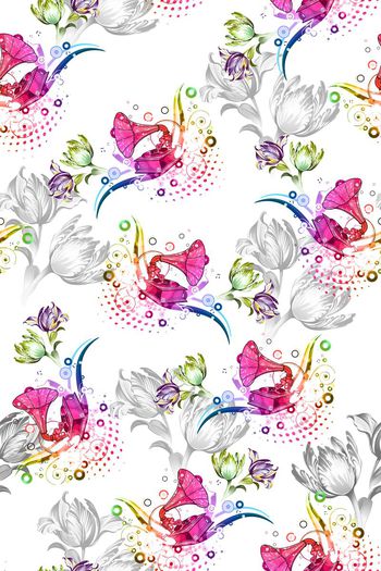 363586-法式风情彩色留声机郁金香春季华亿平台