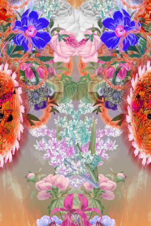 花卉组合印花华亿平台图片