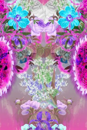 花卉组合印花华亿平台图片