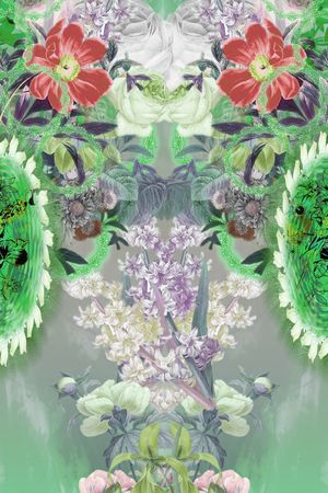 花卉组合印花华亿平台图片