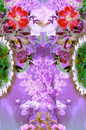 花卉组合印花华亿平台图片