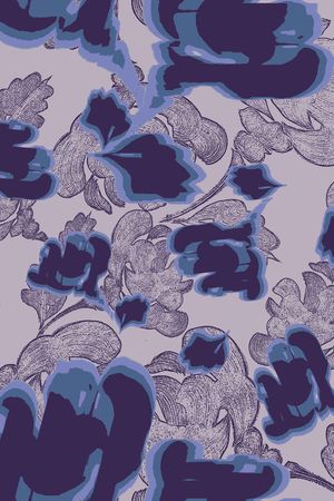 抽象花卉印花华亿平台图片