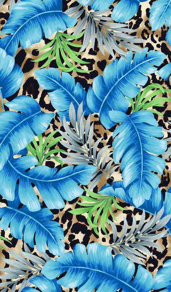 363852-热带风情豹纹花卉